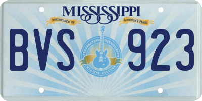 MS license plate BVS923