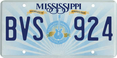 MS license plate BVS924
