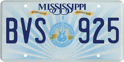 MS license plate BVS925