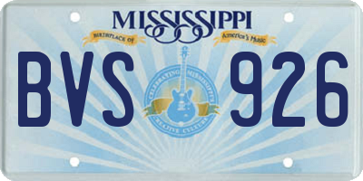 MS license plate BVS926