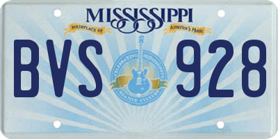 MS license plate BVS928
