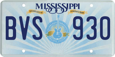 MS license plate BVS930