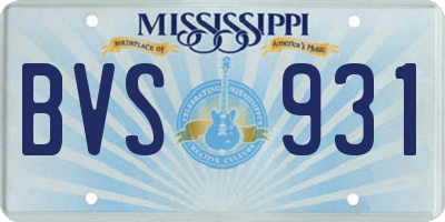 MS license plate BVS931