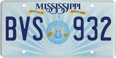 MS license plate BVS932