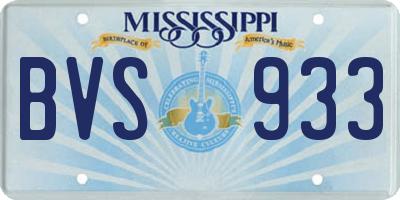 MS license plate BVS933