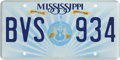 MS license plate BVS934