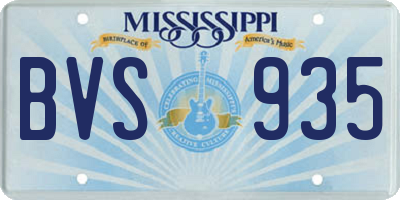 MS license plate BVS935