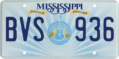 MS license plate BVS936