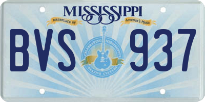 MS license plate BVS937