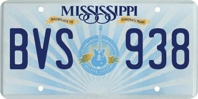 MS license plate BVS938