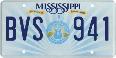MS license plate BVS941