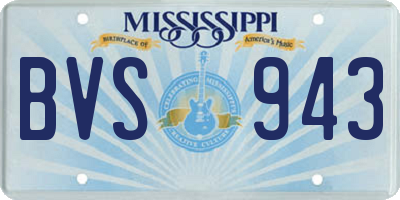 MS license plate BVS943