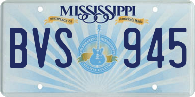 MS license plate BVS945