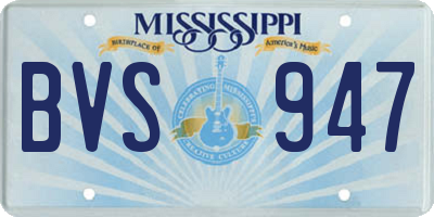 MS license plate BVS947