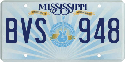 MS license plate BVS948