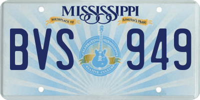 MS license plate BVS949