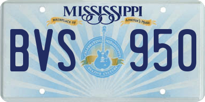 MS license plate BVS950