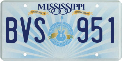 MS license plate BVS951