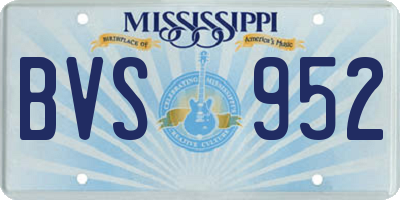 MS license plate BVS952