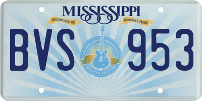 MS license plate BVS953