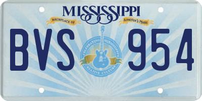 MS license plate BVS954