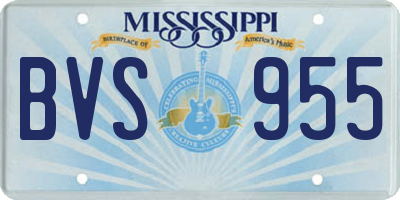 MS license plate BVS955
