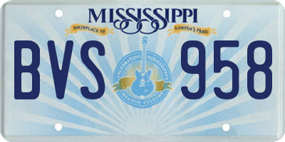 MS license plate BVS958