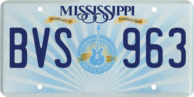 MS license plate BVS963