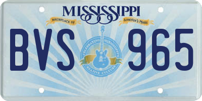 MS license plate BVS965