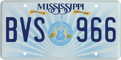 MS license plate BVS966
