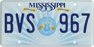 MS license plate BVS967