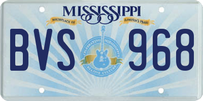 MS license plate BVS968