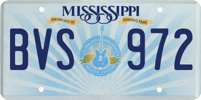 MS license plate BVS972