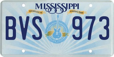 MS license plate BVS973