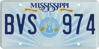 MS license plate BVS974
