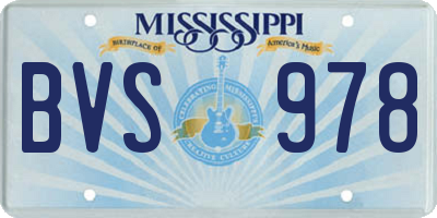 MS license plate BVS978