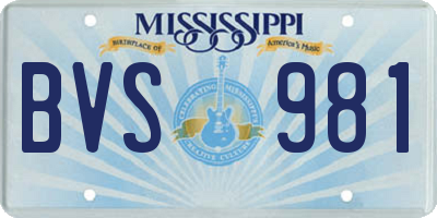 MS license plate BVS981