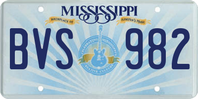 MS license plate BVS982