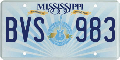 MS license plate BVS983