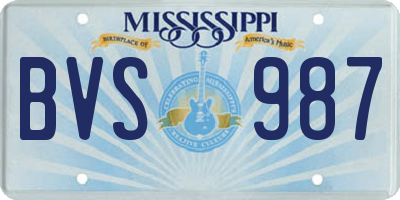 MS license plate BVS987