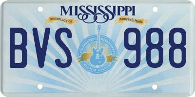 MS license plate BVS988