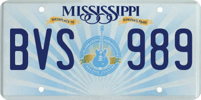 MS license plate BVS989