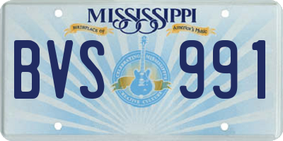 MS license plate BVS991