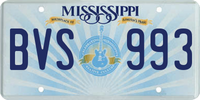 MS license plate BVS993