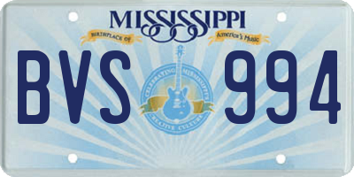 MS license plate BVS994