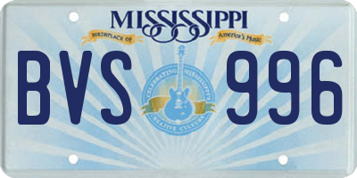MS license plate BVS996