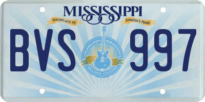 MS license plate BVS997