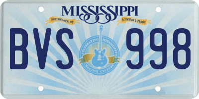 MS license plate BVS998