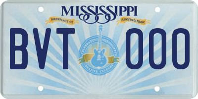 MS license plate BVT000