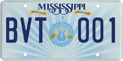 MS license plate BVT001